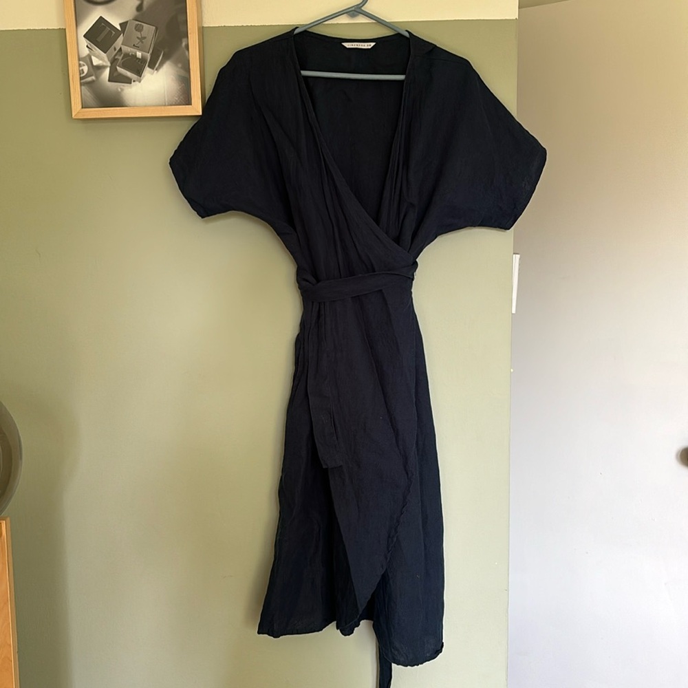 Linenfox linen wrap dress